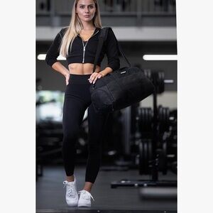 Chic Black Unisex Gym  Bag